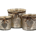 Mercury Hammered Heart Large Candle Holder