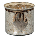 Mercury Hammered Heart Large Candle Holder