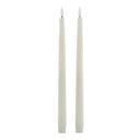 Luxe Collection S/2 Taupe LED Wax Dinner Candles