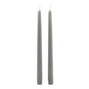 Luxe Collection S/2 Grey LED Wax Dinner Candles