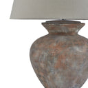 Siena Brown  Round Table Lamp With Linen Shade