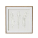 Solli White Feathers Art Mounted In Beaded Frame