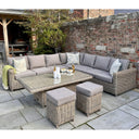 Amalfi Outdoor Large Corner Set With Riser Table + 2 Stools