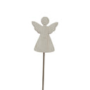 Large Whitewashed Rustic Angel On Stand