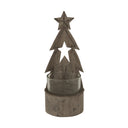 Rustic Metal Tree Candle Holder With Stars