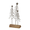 Rustic Metal Trio Of Trees On Stand