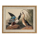 Flora & Fauna Collection Mallards On Linen In Beaded Frame