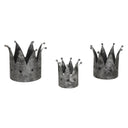 Antique Silver Crown Candle Holder