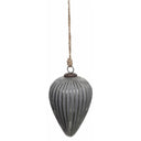 Grey Metallic Collection Large Cone Bauble