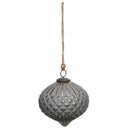 Grey Metallic Collection Large Teardrop Combe Bauble