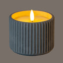 Luxe Collection Natural Glow Chalk Ribbed Medium Led Candle