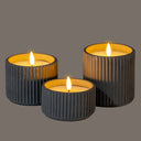 Luxe Collection Natural Glow Chalk Ribbed Large Led Candle