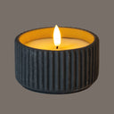 Luxe Collection Natural Glow Ribbed Small Led Candle