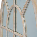 Washed Wood Arched Window Mirror