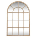 Washed Wood Arched Window Mirror