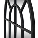 Black Wood Arched Window Mirror