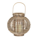 Large Round Willow Lantern With Glass Holder