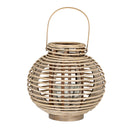 Large Round Willow Lantern With Glass Holder