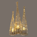 Medium Conical Wicker Lantern With Glass Holder & LED Lights