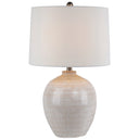 Chevronne Ceramic Table Lamp With Linen Shade